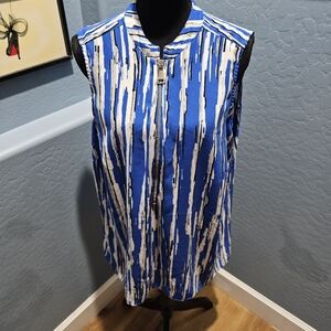 Alfani Blue and White Button Down Shirt